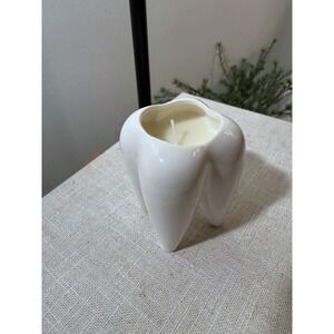 Tooth Candle White Ceramic Molar gardenia Anatomical Dental Decor Oddities Gift